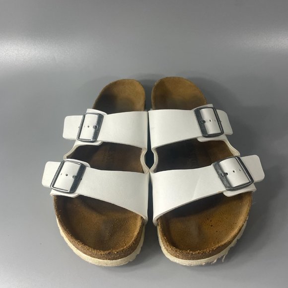 Birkenstock White Leather Arizona Birko-Flor, Size 40 main image 6